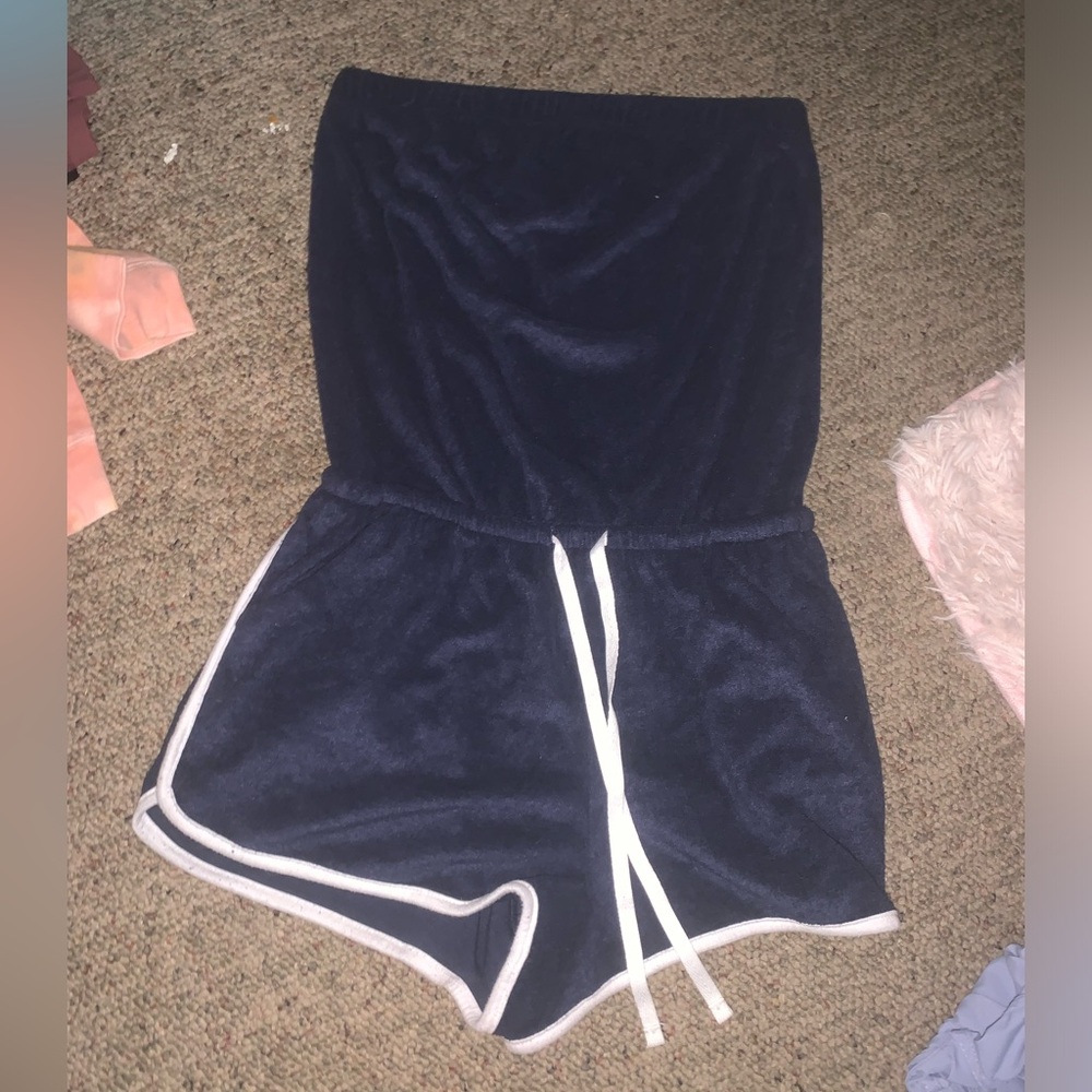 Navy blue shorts romper- size medium